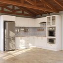 Ver imagem 1 de Cozinha Completa Planejada MDF 12 Peças sem Tampo CabeCasa MadeiraOriginals Branca Marselha