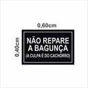 Ver imagem 1 de Tapete Capacho Divertido Não Repare na Bagunça Preto e Prata