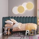 Ver imagem 1 de Kit 8 Placas Cabeceira Nuvem Estofada para Cama Queen - Módulo 20cm X 60cm:green-mars