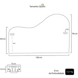 Cabeceira Orgânica 160cm Casal Queen Painél para Cama Box Bouclé Serena - 6