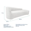 Ver imagem 3 de Recamier Curvo Orgânico 200cm 3 Lugares Lado Direito para Sala Estar Bouclé Paris Branco
