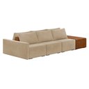 Ver imagem 1 de Sofá Ilha 3 Lugares Living 312cm Modulado para Sala Lary Veludo Bege K01 - D'Rossi