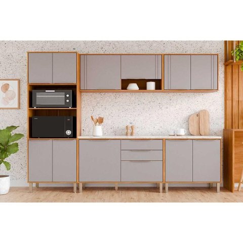 Cozinha Modulada Mgm 5 Peças Áurea C5p184 Cinamomo/platina
