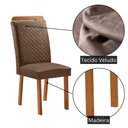 Ver imagem 4 de Conjunto 2 Cadeiras Aline Estrutura em MDF Veludo Café Moderna 56cm 2 Unidades