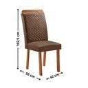 Ver imagem 2 de Conjunto 2 Cadeiras Aline Estrutura em MDF Veludo Café Moderna 56cm 2 Unidades