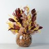 Arranjo De Flores Desidratadas Bordô Vaso De Vidro Beng Flores - 1