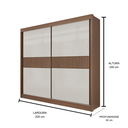 Ver imagem 4 de Guarda Roupa Mdf Ripado Cancun 2 Portas Castanho Off White