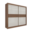 Ver imagem 1 de Guarda Roupa Mdf Ripado Cancun 2 Portas Castanho Off White