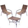 Conjunto 2 Cadeiras e Mesa de Centro Alumínio para Área Externa Fortaleza Artesanal Cappuccino - 1