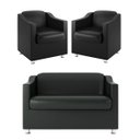 Ver imagem 1 de Kit 02 Poltrona Decorativa+ Sofá Namoradeira – Balaqui Decor Cor:Preto