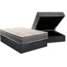 Cama Box Baú Casal: Colchão Ortopédico Paropas D45 Conforto Mega Firme + Base Crc Suede Gray ( - 1
