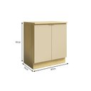 Ver imagem 3 de Balcão para Cozinha 2 Portas Ellite Yescasa Amarelo/Canary/Off White