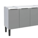 Ver imagem 3 de Gabinete de Cozinha 144 cm Armário Aço 3 Portas e 3 Gavetas:Cinza