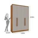 Ver imagem 2 de Guarda Roupa Solteiro 4 Portas 2 Gavetas - Dinamarca-Cinamomo/Off White - Tcil Móveis