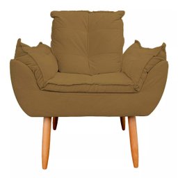 Poltrona Sofá Decorativa Pés Palito Luxo Reforçada Click:capuccino - 2