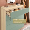 Ver imagem 5 de Cômoda para Quarto com 5 Gavetas Compacta 86,8CMX45CMX91,5cm Marrom/Amêndoa Imperial/Verde