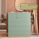 Ver mais imagens de Cômoda para Quarto com 5 Gavetas Compacta 86,8CMX45CMX91,5cm Marrom/Amêndoa Imperial/Verde