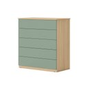 Ver imagem 2 de Cômoda para Quarto com 5 Gavetas Compacta 86,8CMX45CMX91,5cm Marrom/Amêndoa Imperial/Verde