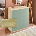 Ver imagem 6 de Cômoda para Quarto com 5 Gavetas Compacta 86,8CMX45CMX91,5cm Marrom/Amêndoa Imperial/Verde