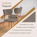 Ver imagem 4 de Cadeira de Jantar Taquari Madeira Maciça Tecido Linho Mescla Cinza