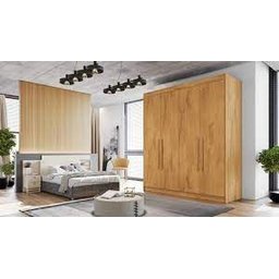 Guarda Roupa Solteiro 4 Portas Mdf 1.70m Nantes Peróba - 3