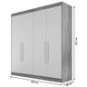 Guarda Roupa Solteiro 4 Portas Mdf 1.70m Nantes Peróba - 5