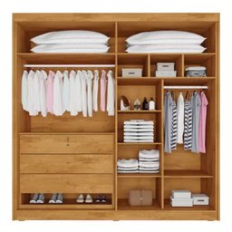 Guarda Roupa Solteiro 4 Portas Mdf 1.70m Nantes Peróba - 2