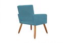 Ver imagem 2 de Poltrona Decorativa Camila Suede Azul Tifany Pés Madeira Mz Decor