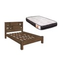 Ver imagem 1 de Cama Casal Com Nichos E Portas Veneza 100% Mdf + Colchão Casal 1,38x1,88 Mocaccino