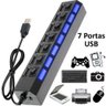 Hub Usb 2.0 Com 7 Portas Switch On/Off E Led Indicador - 2