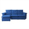 Sofá Retrátil 2.50m Reclinável Master Suede Super Macio e Conforto de Sala Grande Europa Azul - 6