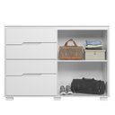 Ver imagem 3 de Cômoda para Quarto 4 Gavetas 147cm Gênova M07 Branco - Mpozenato