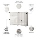 Ver imagem 4 de Cômoda para Quarto 4 Gavetas 147cm Gênova M07 Branco - Mpozenato