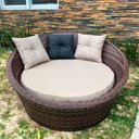 Ver imagem 1 de Chaise Orbit em Fibra Sintética - Tecido Duna Deserto + Almofada Preto