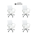 Ver imagem 3 de Kit 4 Cadeiras de Escritório Begonia Mesh Ergonômica Branco + E-book