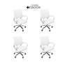 Kit 4 Cadeiras de Escritório Begonia Mesh Ergonômica Branco + E-book - 3