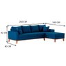 Sofá 4 Lugares Beny com Chaise Direito Suede Azul - 4