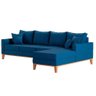 Sofá 4 Lugares Beny com Chaise Direito Suede Azul - 2
