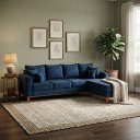 Ver imagem 1 de Sofá 4 Lugares Beny com Chaise Direito Suede Azul
