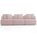Ver imagem 2 de Sofá 3 Lugares para Sala de Estar Living 228cm Arlo F04 Veludo Rosê - Lyam Decor