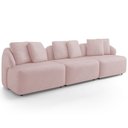 Ver imagem 5 de Sofá 3 Lugares para Sala de Estar Living 228cm Arlo F04 Veludo Rosê - Lyam Decor