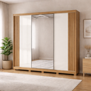 Ver imagem 1 de Guarda-Roupa Casal 3 Portas 6 Gavetas Arizona com Espelho Moval