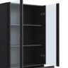Cristaleira 2 Portas Vidro 1 Gaveta 83cm Palhinha Pé Madeira Oslo Artesano | Nero - Nero/preto - 4