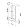Cristaleira 2 Portas Vidro 1 Gaveta 83cm Palhinha Pé Madeira Oslo Artesano | Nero - Nero/preto - 6