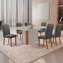 Ver imagem 7 de Mesa de Jantar Isadora 180cm Tampo MDF Vidro Canto Copo com 6 Cadeiras Lorena