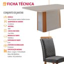 Ver imagem 2 de Mesa de Jantar Isadora 180cm Tampo MDF Vidro Canto Copo com 6 Cadeiras Lorena