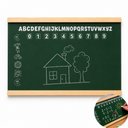 Ver imagem 1 de Lousa Verde Infantil Quadro Escolar Madeira Educativa Compacta Recados Avisos Estudos Mesa Escritori