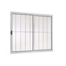 Janela de Alumínio Lado Esquerdo 2 Folhas Com Grade 100x100cm Branco Allo Esquadrias - 1
