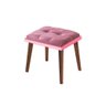 Puff Banqueta Rosa Para Penteadeira Retrô Plus - 1