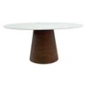 Mesa Cone Oval 160x90 Cm Tampo Laca Branca Base Imbuia Horizontal - 5
